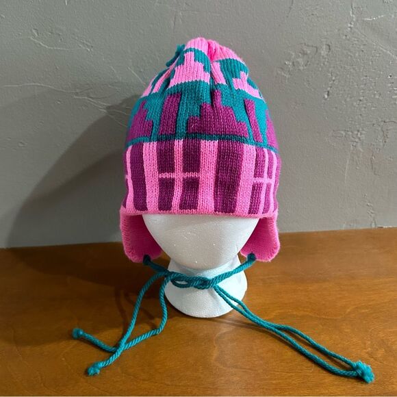 Serac Hot Pink Abstract Knit Wool Hat - Picture 1 of 8